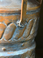 Tinned Copper Two-Handled Vessel, Repoussé Gadroon Bands and Chased Cartouches, Riveted Strap Handles, Labelled Made in United Arab Republic — a Country That Existed Only from 1958 to 1971