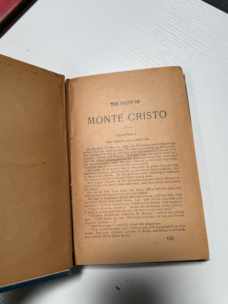Antique "The Count of Monte Cristo" by Alexandre Dumas, Vintage Hardcover c.1900