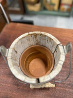 Reclaimed Stave Wood Bucket Planter with Terracotta Pot, c. 1980–2010