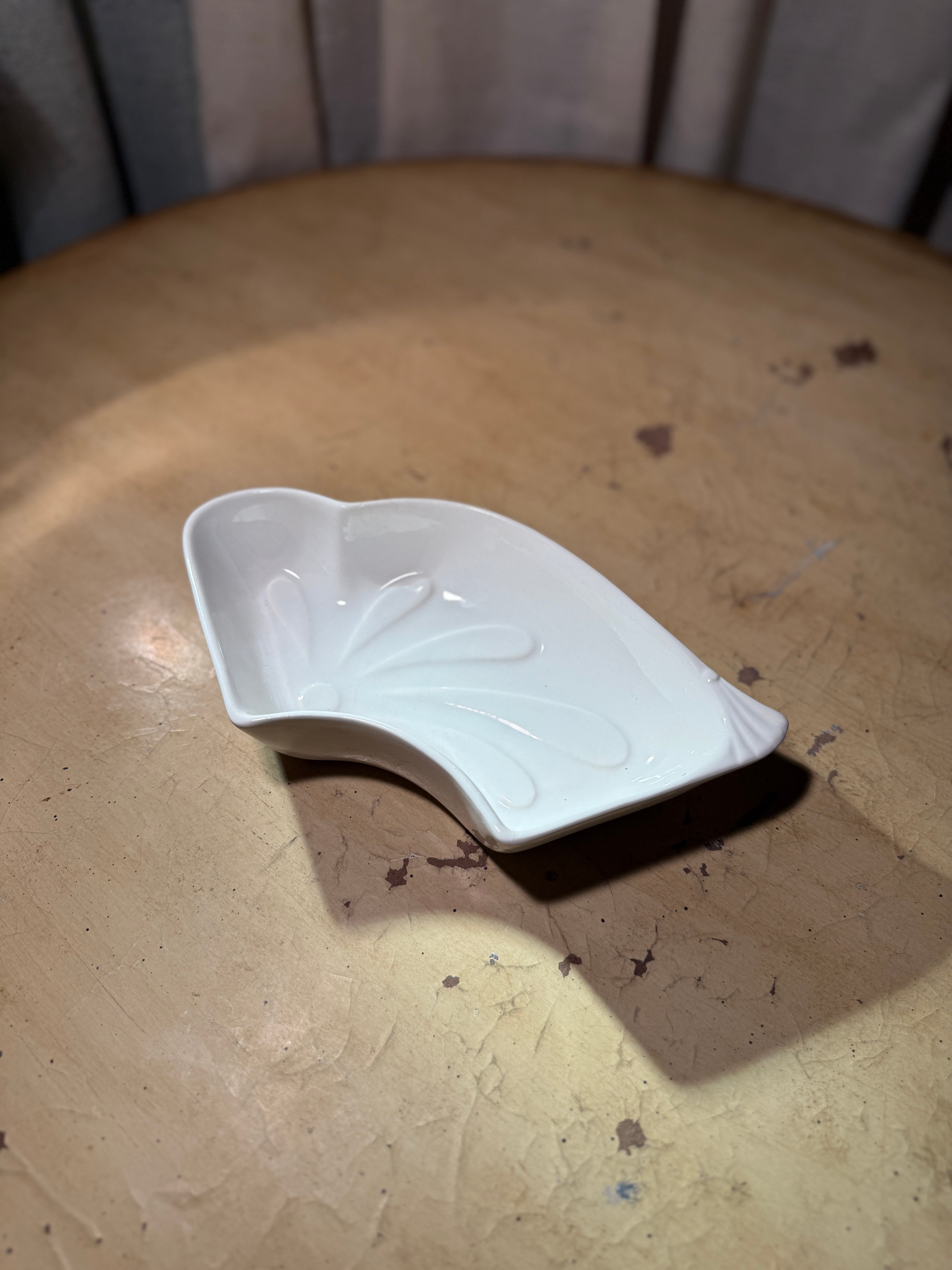 Mid Century Calif USA Sculptural White Dish