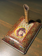Vintage Persian Khatam Pen Stand, Painted Miniature, c. 1940–1970