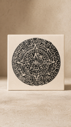 Vintage Pilkington England Aztec Calendar Tile, c. 1970s