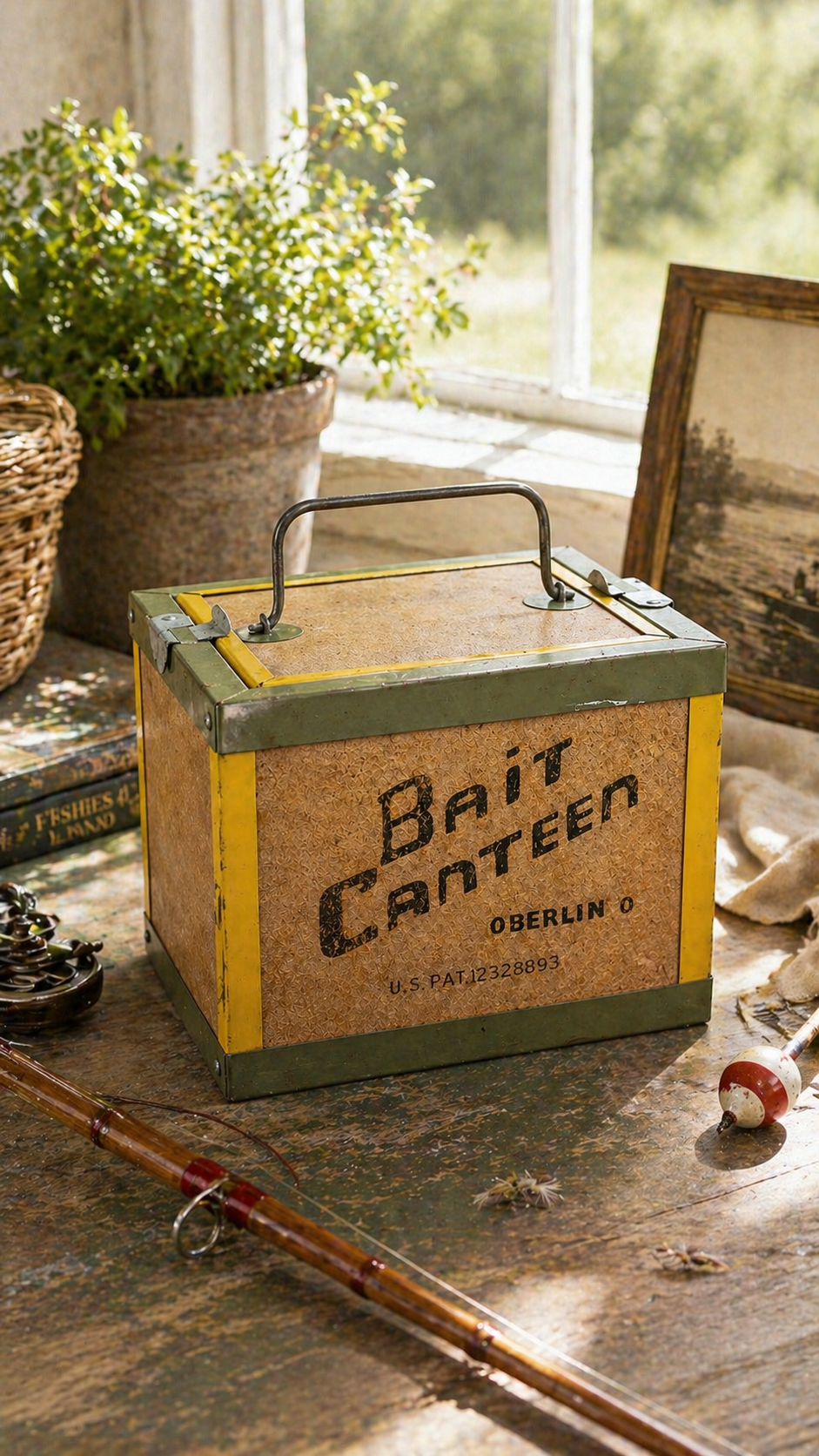 Vintage Bait Canteen Fishing Box c. 1940s–1950s | Reno, NV Antiques