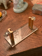 Vintage Lucite Brass Business Card Holder c.1970s