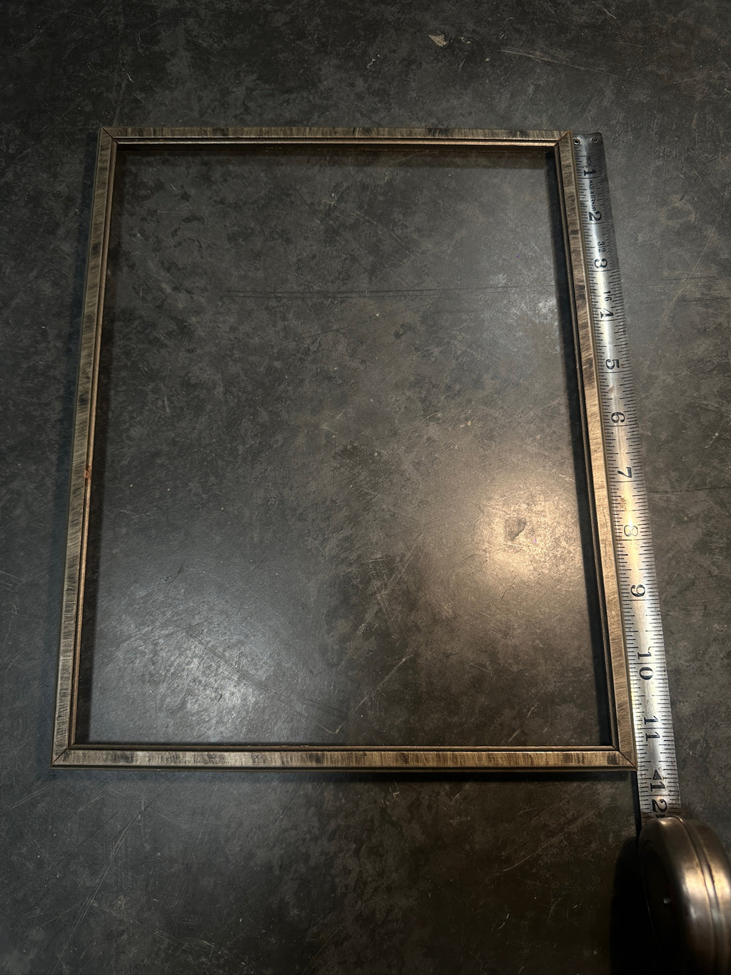 Mid Century Picture Frame, c. 1940s–1950s Silver Black Grey Frame