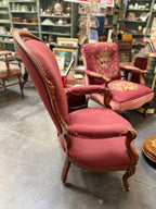 Antique Victorian Carved Walnut Parlor Armchair, c. 1855–1880