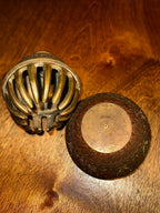 Indian Brass “Elephant Claw” Ritual Bell with Clapper & Stand c.1950–1975