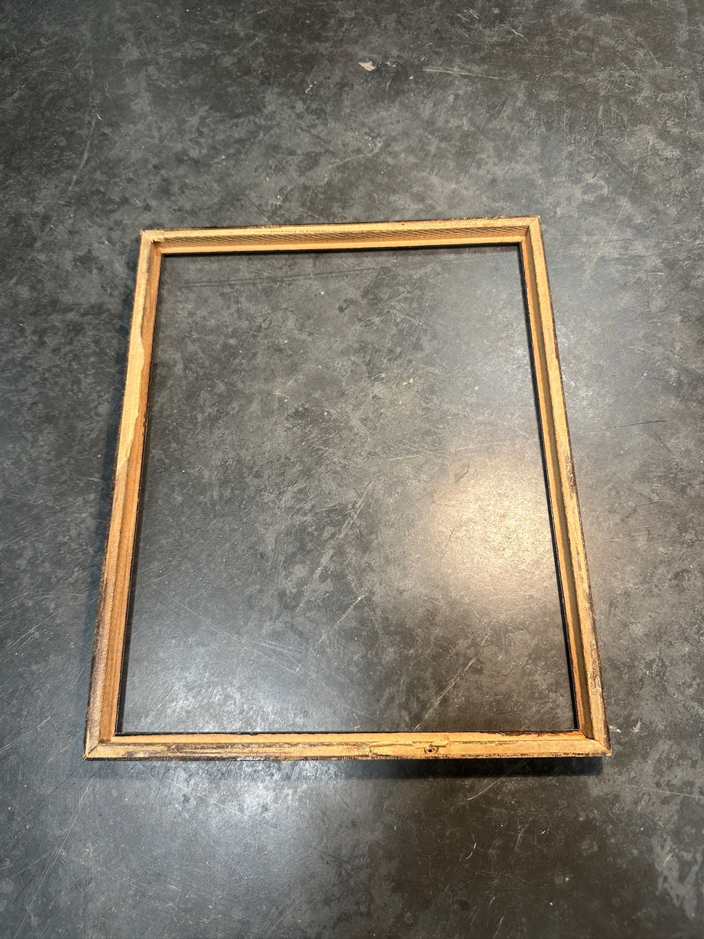 Mid Century Picture Frame, c. 1940s–1950s Silver Black Grey Vintage Frame