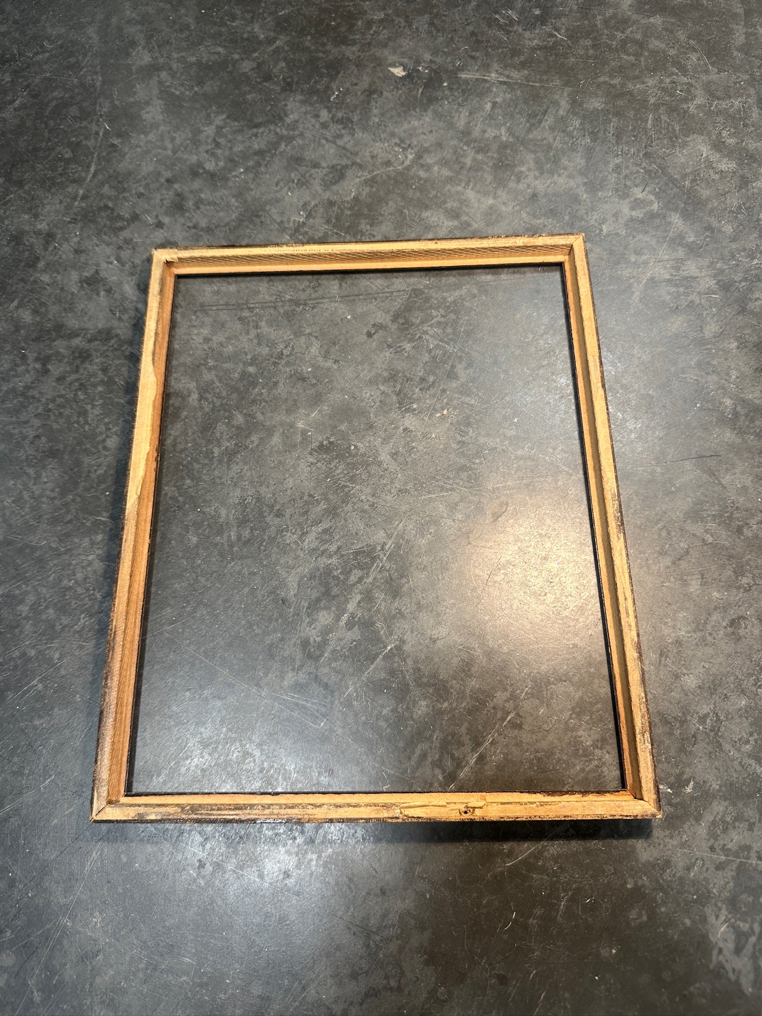 Mid Century Picture Frame, c. 1940s–1950s Silver Black Grey Vintage Frame