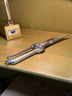 Böker Chromium Poultry Shears, Forged and Chrome-Plated with Coil-Spring Action, Bone Notch and Sliding Latch, U.S.A., c. 1945–1965