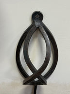 Vintage Hand-Forged Iron Basket-Twist Sconces, Pair, c. 1950–1990
