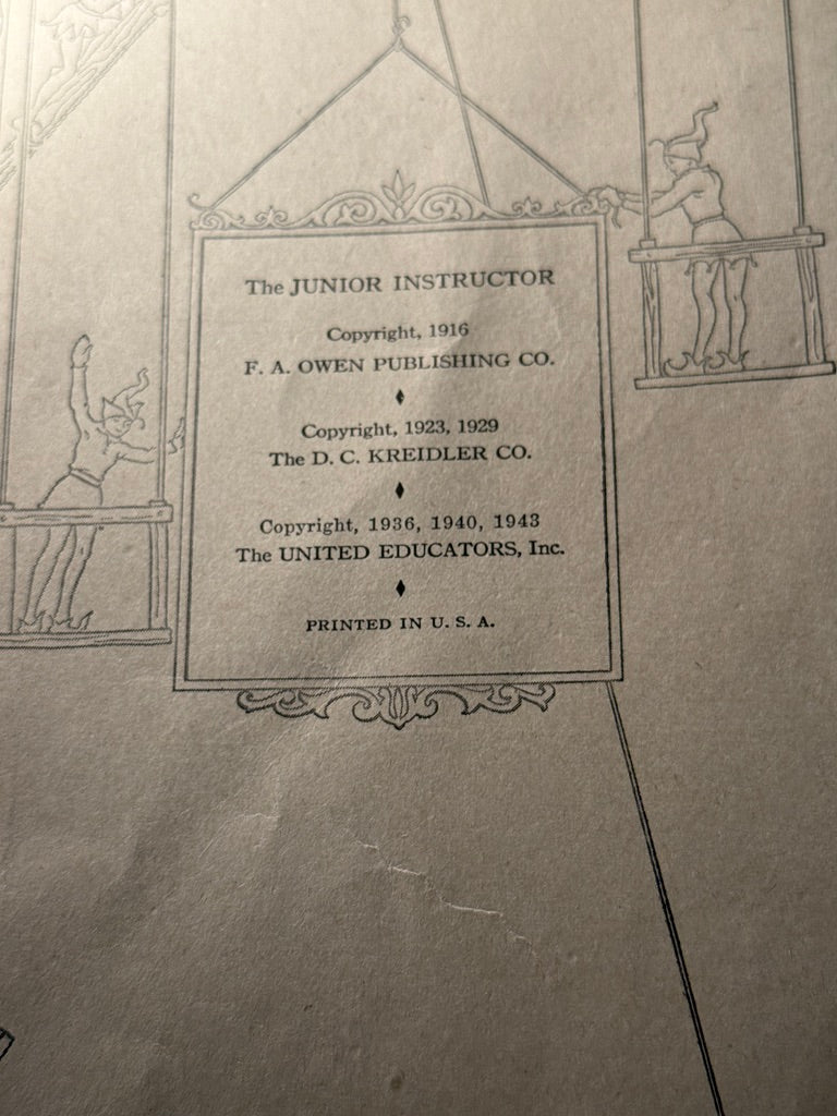 1943 The Junior Instructor Book One & Two Vintage Children’s Book