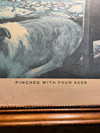 “Pinched With Four Aces” Framed Dog Poker Print, c. 1905–1920