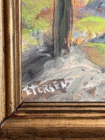 Mid-Century Western Landscape Painting by Einar Petersen | “Black Rock Ranch” Oil on Canvas