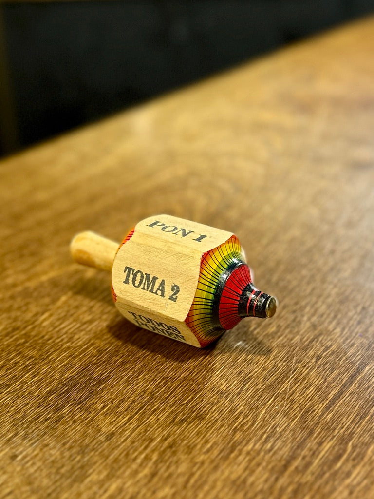 Wooden Spinning Top c.1930–1950 | Hand-Painted European Folk Toy