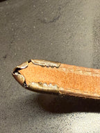 c. 1910–1930 Antique Leather Pet Collar with Engraved Metal Buckle