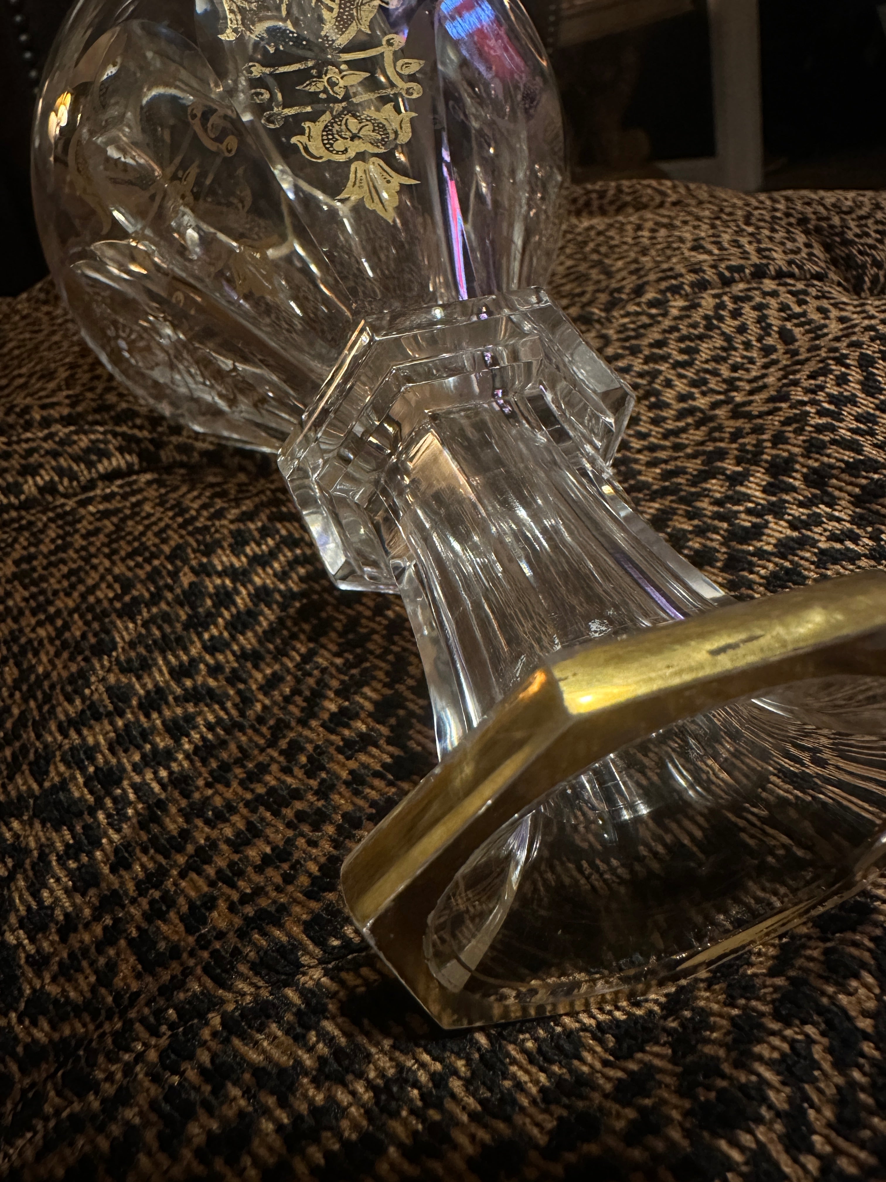 Baccarat Harcourt Empire Gilded Crystal Decanter France