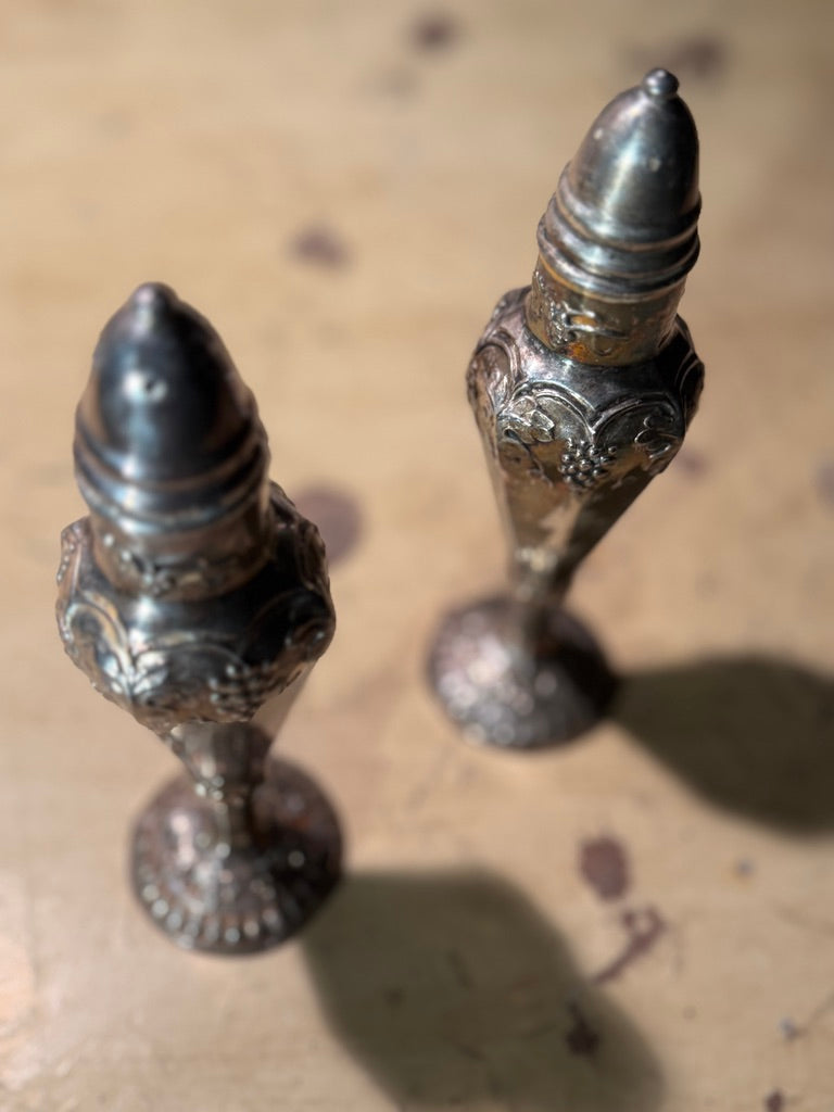 Pair of Antique TRENT Silverplate Salt & Pepper Shakers (c. 1910–1930)