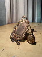 Antique Rococo Copper Vanity Tray & Miniature Scent Bottle c. 1890–1930