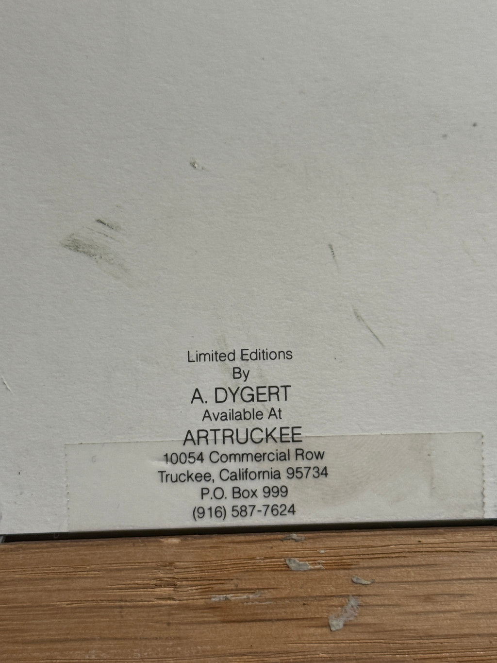 Truckee, California Winter Street Scene (1986) | Limited Edition Print by A. Dygert | Framed Mountain Town Art