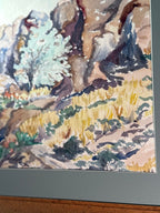 Southwestern Desert Landscape Watercolor Signed Kerry (c. 1960–1985)
