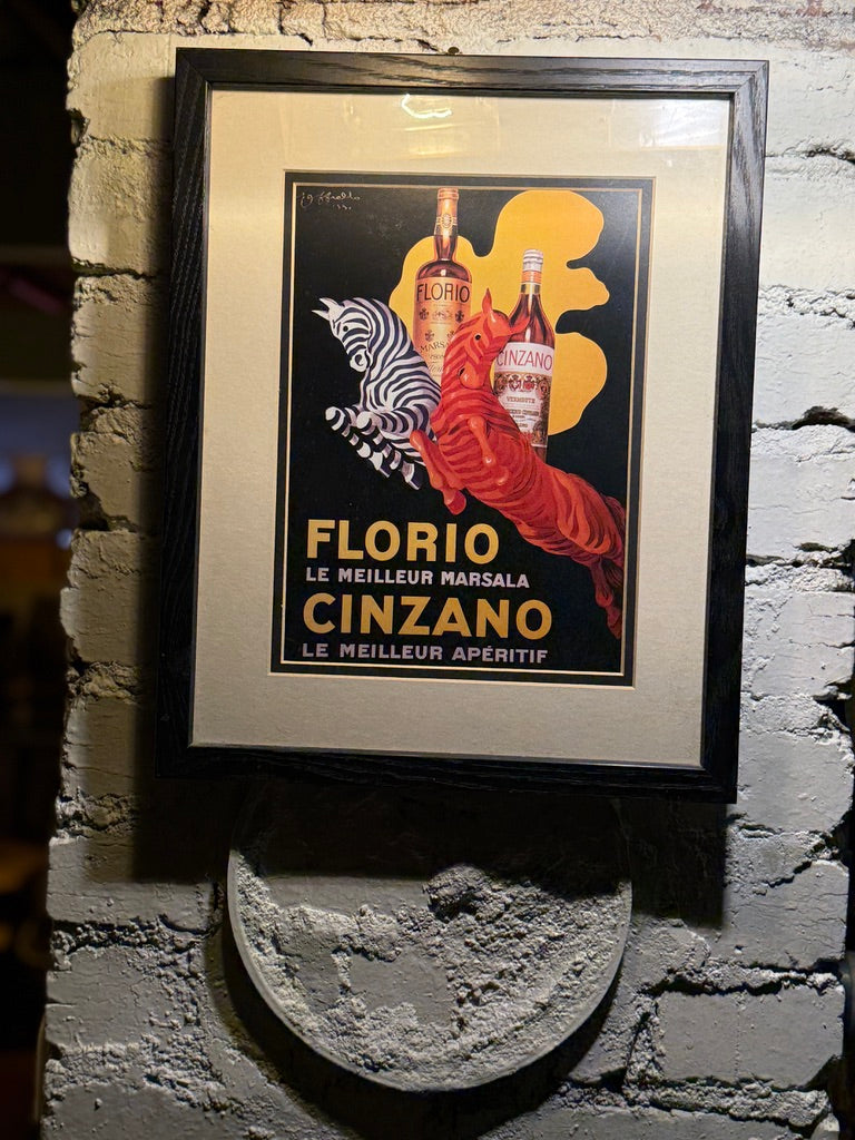 Florio & Cinzano Advertising Poster After Leonetto Cappiello, Vintage Framed Print