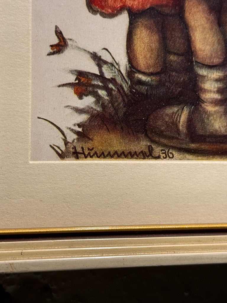 Berta Hummel Children Under Umbrella Prints (1931 & 1936) | Antique German Illustration Pair