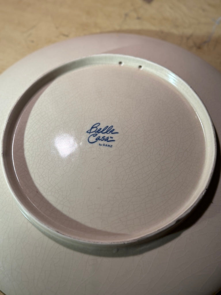 Vintage Bella Casa Floral Plate by Ganz (c. 1960s–1970s)