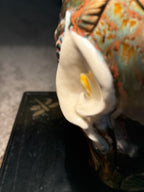Calla Lilies in Copper Green, Signed Doyle Ceramic Vase