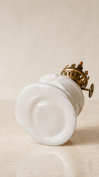 Vintage Milk Glass Tennis Motif Oil Lamp c. 1930s–1950s