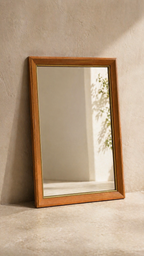 Vintage Mid-Century Wood Wall Mirror,