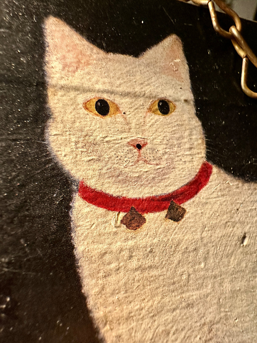 Painted Folk Art Cat on Wood Panel, Early–Mid 20th Century | Curated Reductions