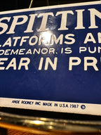 Vintage “No Spitting” Metal Sign by Ande Rooney Inc. | 1987 Public Health Warning
