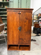 Antique Pine Two-Door Cupboard in Wormwood Boards, c. 1875–1910