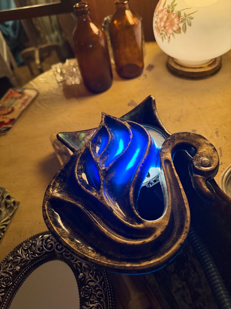 Vintage Cobalt Blue Glass Swan Paperweight, c. 1930s–1950s