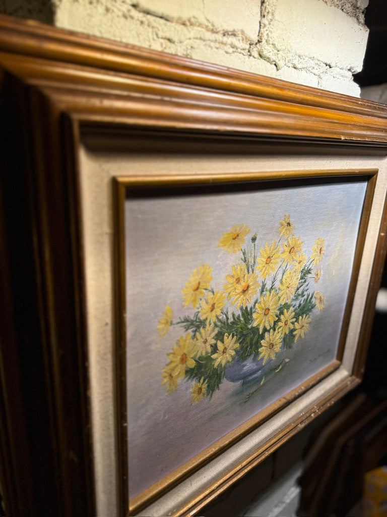 Terry Daugherty Floral Still Life (c. 1980s) | Signed Oil Painting on Canvas
