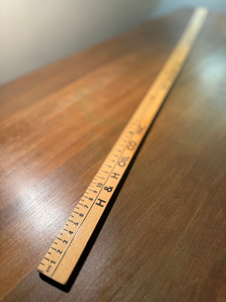 Mid-Century H. H. Oil Co. Advertising Wooden Yardstick | Greenland, New Hampshire, c. 1940s–1950s