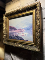 Antique Pastoral Landscape Chromolithograph (c. 1890–1910) | Ornate Gilt Framed Print