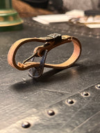 c. 1910–1930 Antique Leather Pet Collar with Engraved Metal Buckle