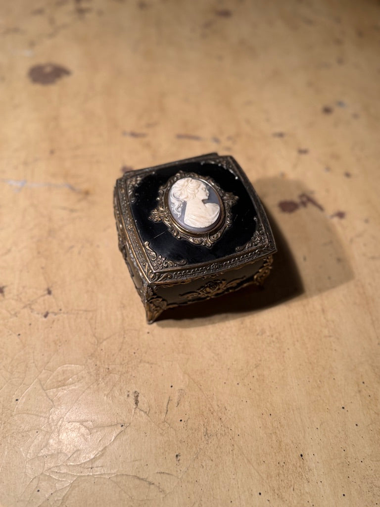 c.1960s Westland Japanese Music Box with Ormolu-Style Mounts & Cameo Lid