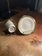 Vintage Lenox Aristocrat Demitasse Cup & Saucer Set | Gold Encrusted American Porcelain