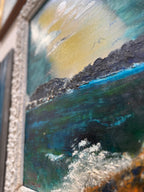 Vintage Dorie Johnson Seascape Oil on Canvas, Framed, c. 1970–1990