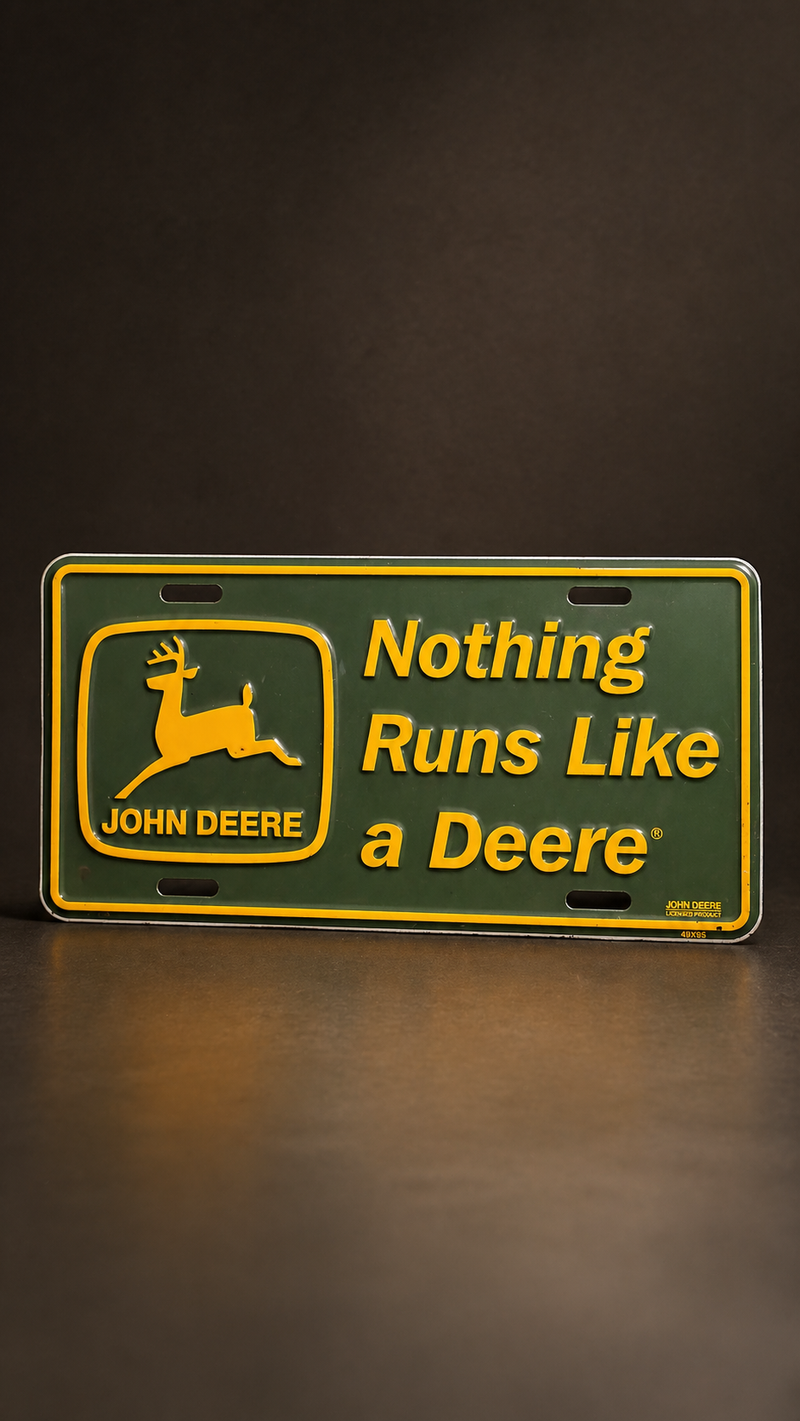 Vintage John Deere “Nothing Runs Like a Deere” Embossed Metal Sign | Reno, NV Antiques