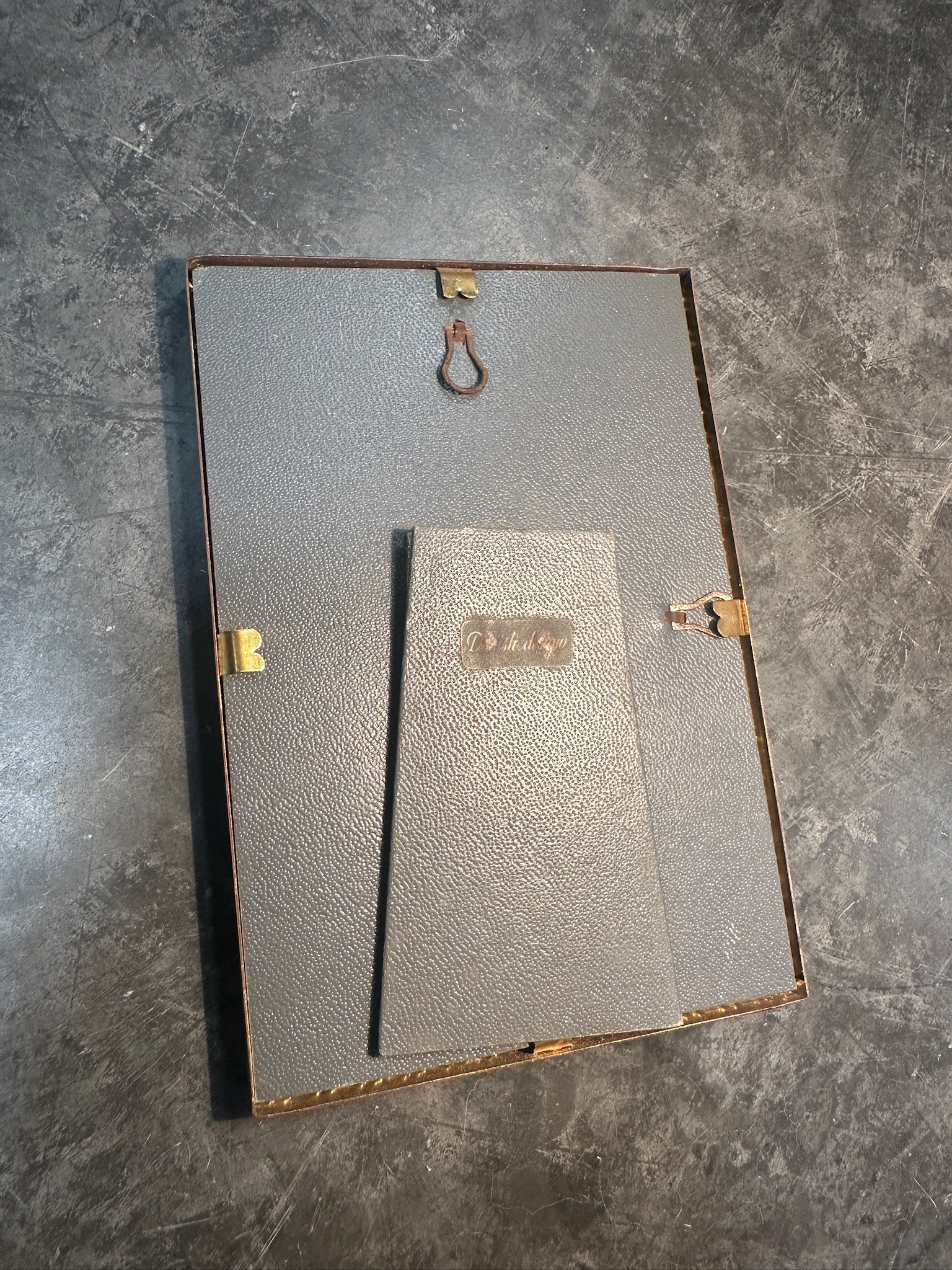 Mid Century Danish Design Mid Century Picture Frame with Convex Domed Glass, c. 1950s