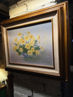 Terry Daugherty Floral Still Life (c. 1980s) | Signed Oil Painting on Canvas