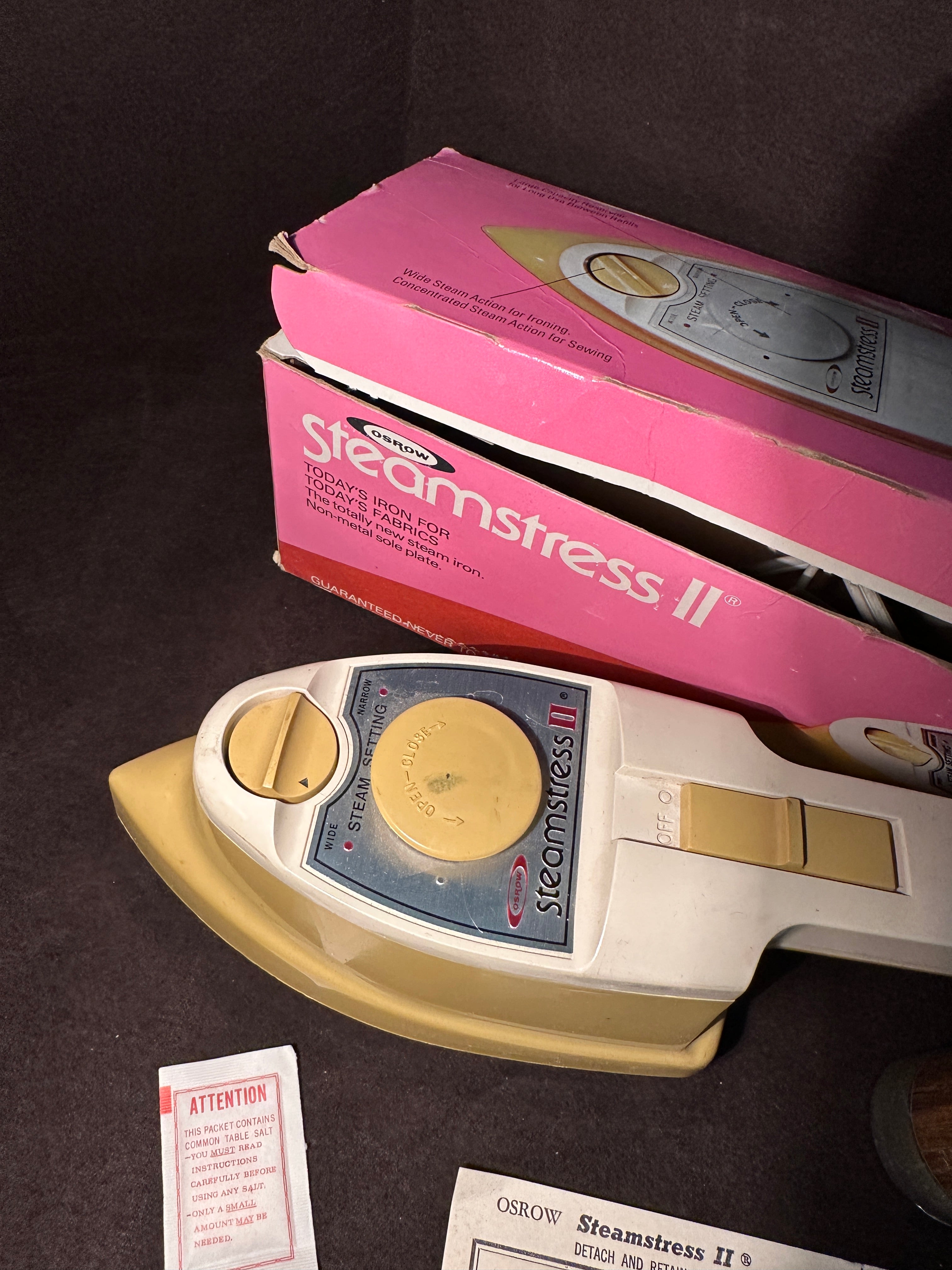 Vintage Osrow Steamstress II Sewing Steam Iron With Original Box