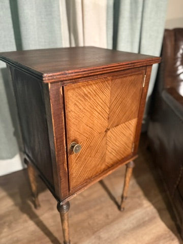 Early 20th-Century Cabinet Table (c. 1920s–1930s) | Black & Walnut Finish | Hinchman Collective