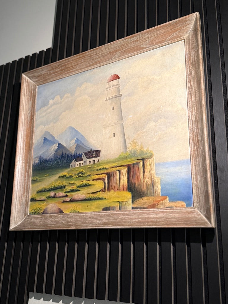 Bert Bayliss Lighthouse Painting — Pensacola Florida 1955 Coastal Landscape
