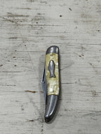 Imperial Fisherman's Toothpick Pocket Knife, Cracked Ice Celluloid with Fish Shield, Providence Rhode Island, c. 1942–1955
