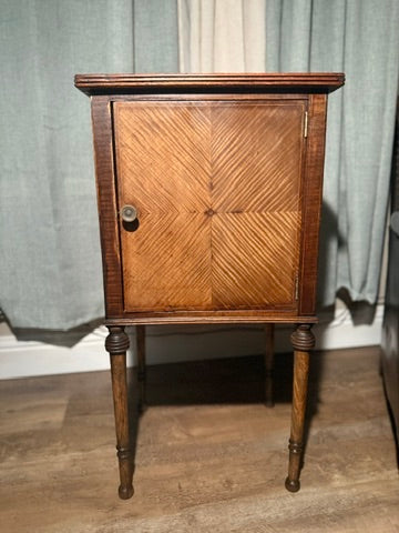 Early 20th-Century Cabinet Table (c. 1920s–1930s) | Black & Walnut Finish | Hinchman Collective